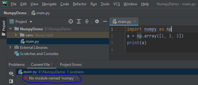 Python Install Numpy Pycharm