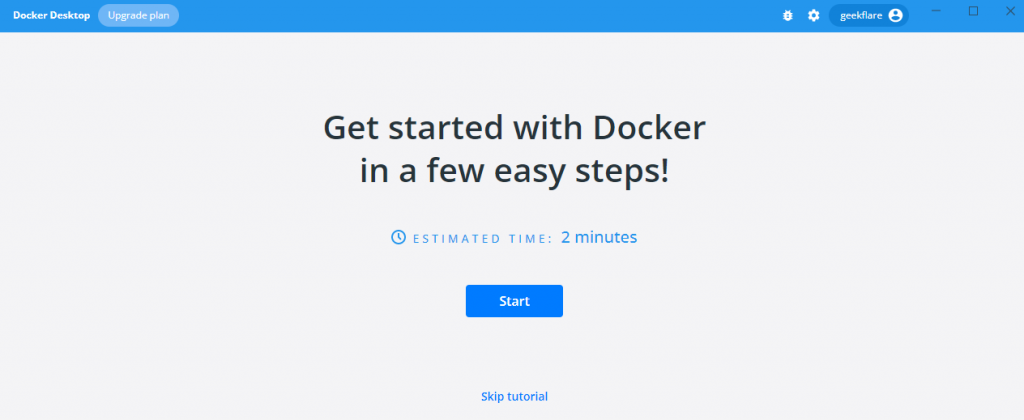 Start docker desktop